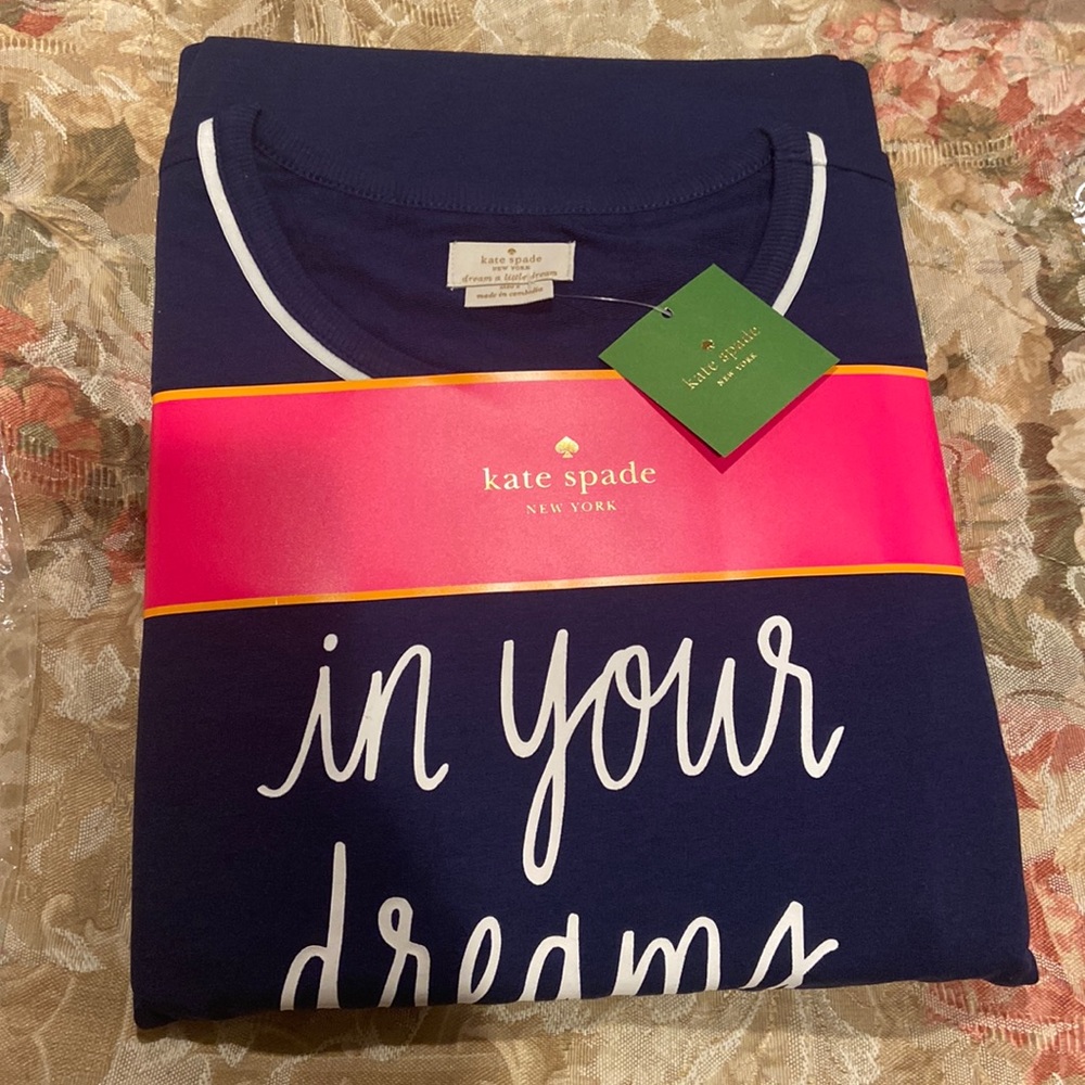 NWT Kate Spade New York “dream a little dream” jogger pajama set Small Navy Blue